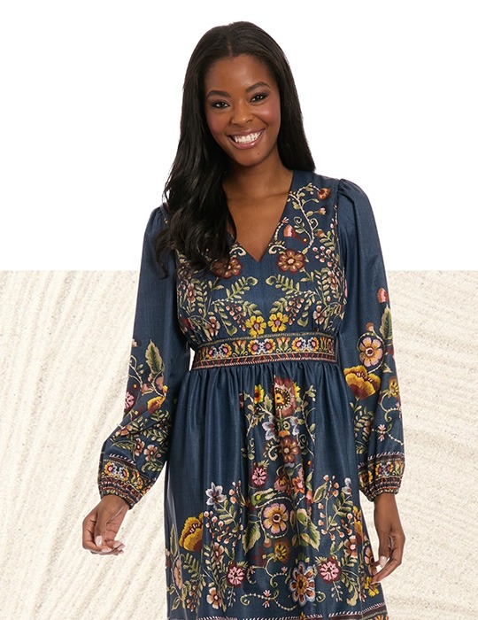 Tate Knee-Length Long Sleeve Dress By London Times