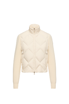 Wool & Cashmere Padded Zip-Up Cardigan
