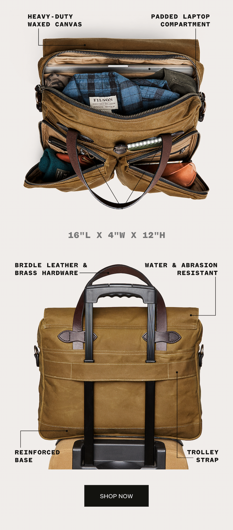 24-Hour Tin Cloth Briefcase