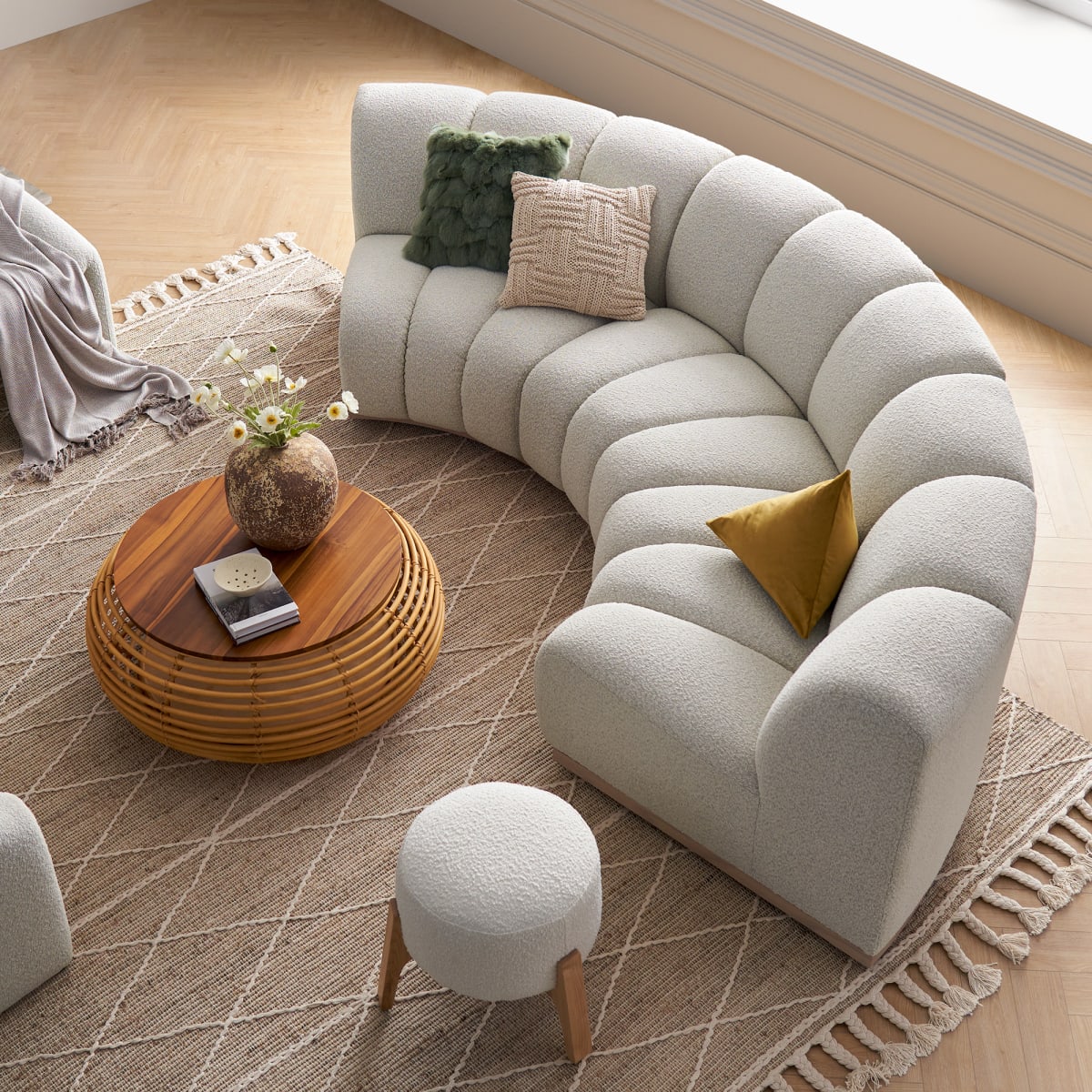 Image of Marlow Performance Bouclé Curve Sofa