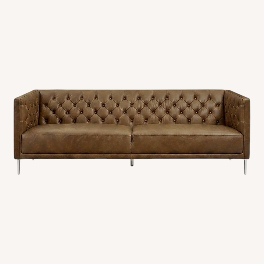 Image of CB2 Savile Dark Brown Leather Sofa