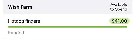 funded YNAB category for 'hotdog fingers'