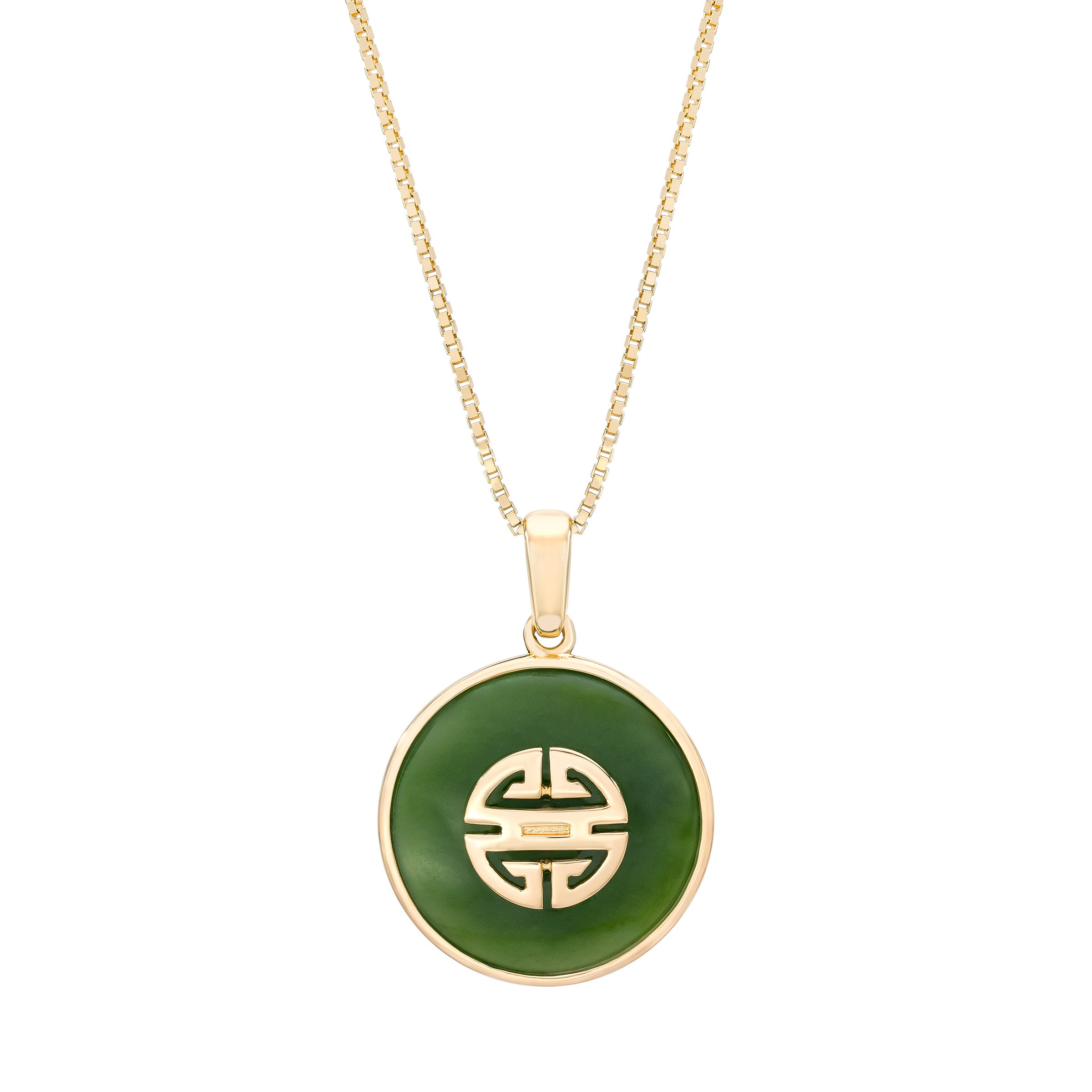 Nephrite Green Jade 18kt Yellow Gold Pendant