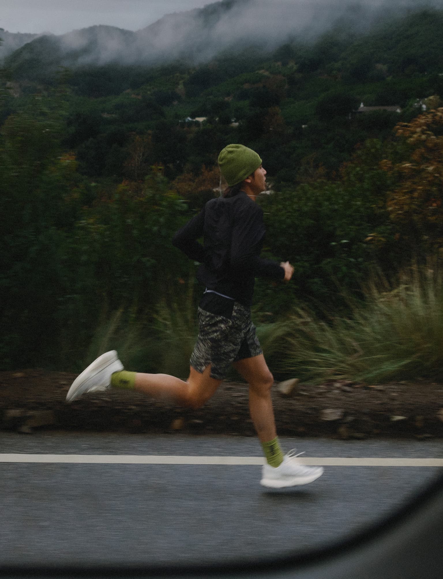 Cream and green sneakers