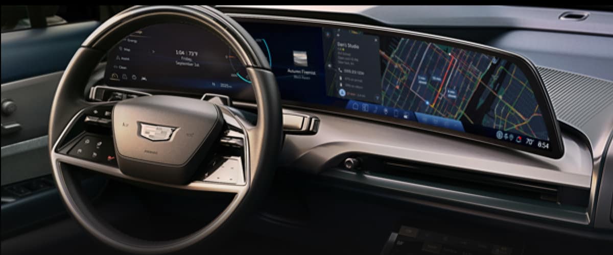 Close-up of the 2026 VISTIQ display screen utilizing Google Built-In compatibility with navigation