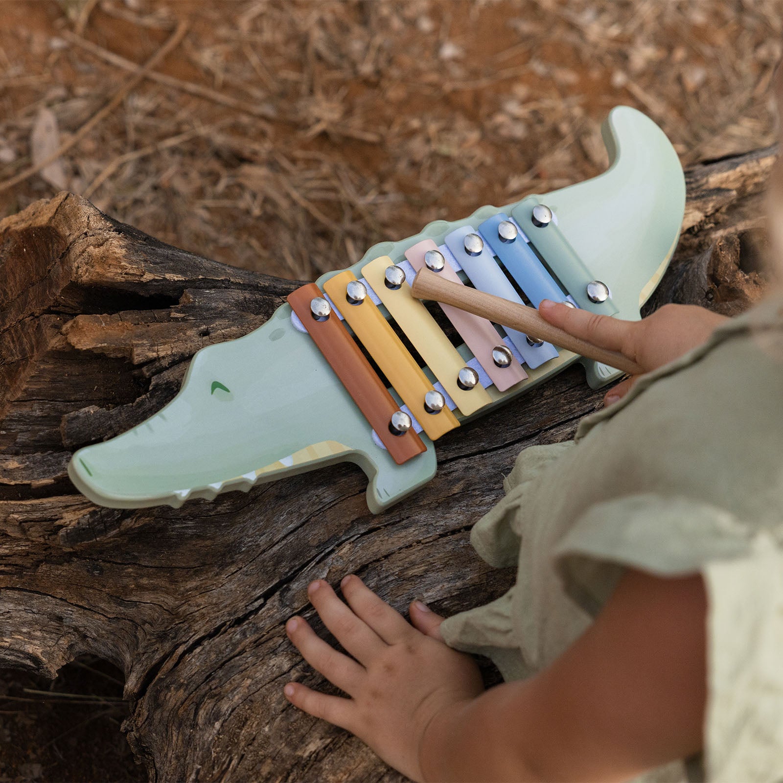 Image of Little Dutch Safari Friends Crocodile Xylophone