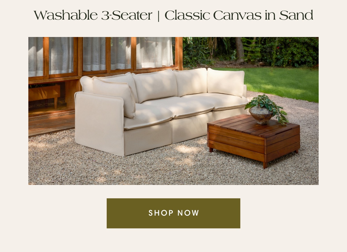 Washable 3-Seater | Classic Canvas in Sand