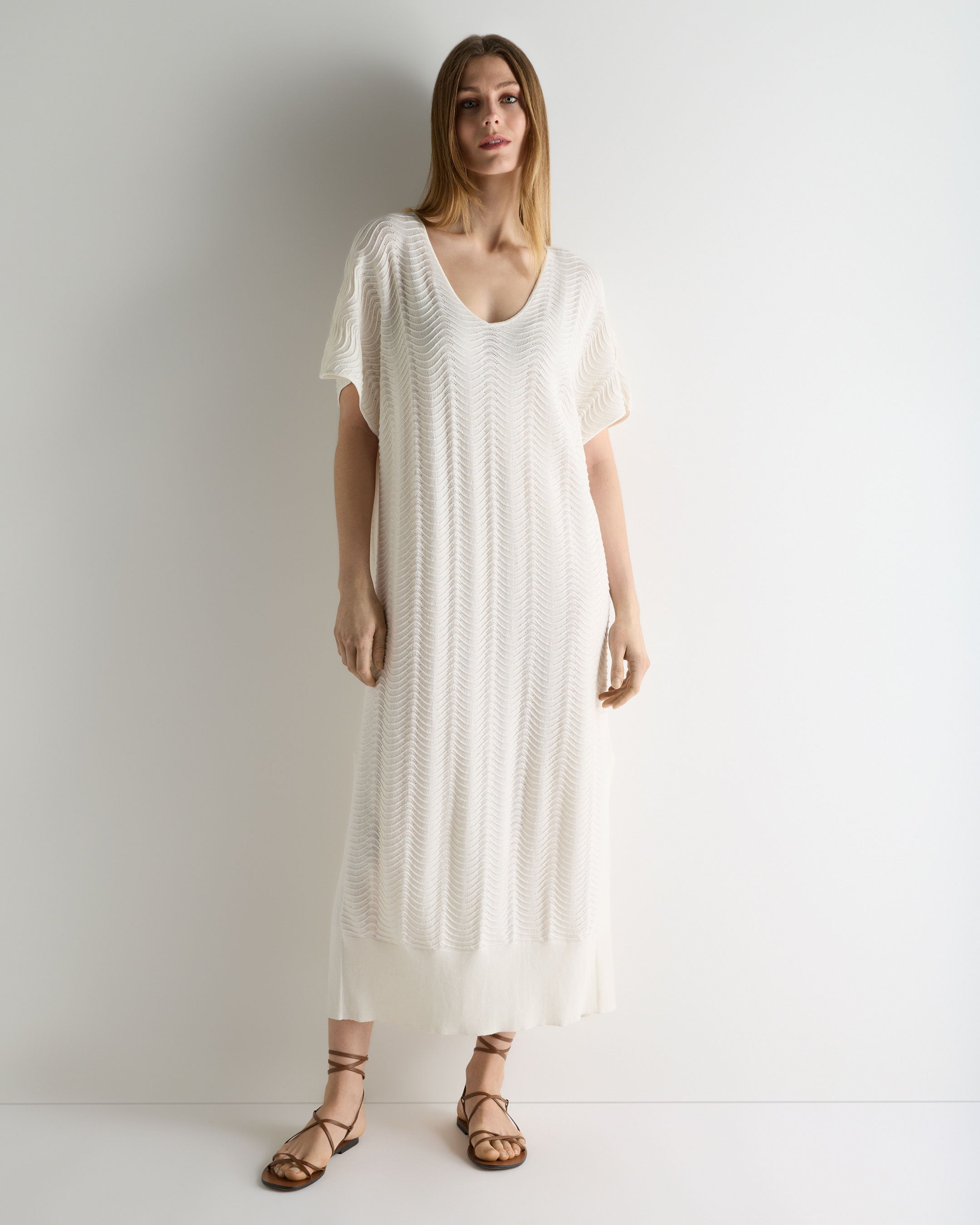 Image of Women's Waverly Cotton Blend Dress New Ivory White