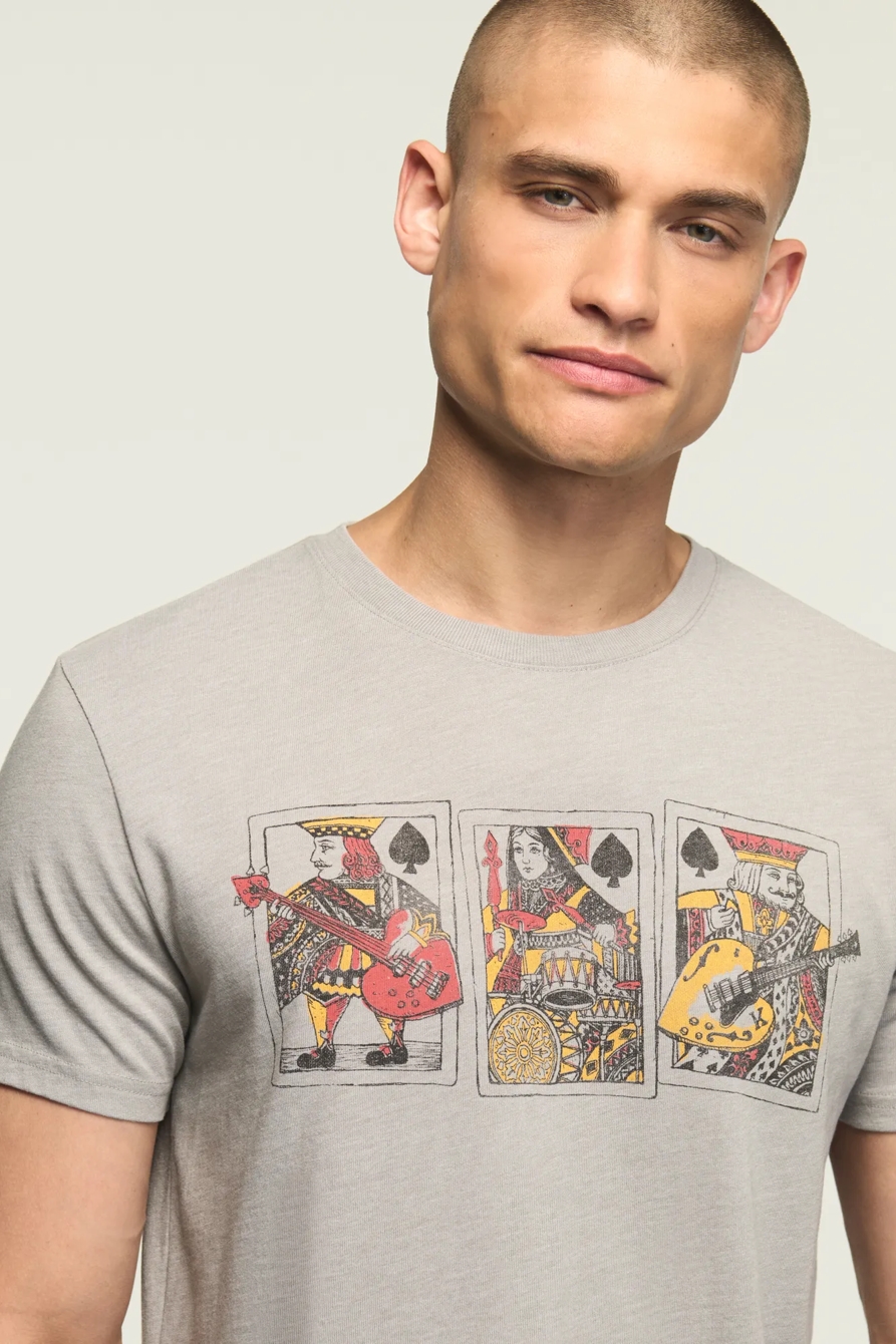 Image of Lucky Brand Playing Cards Tee - Men's Clothing Tops Shirts Tee Graphic T Shirts in Midnight Navy