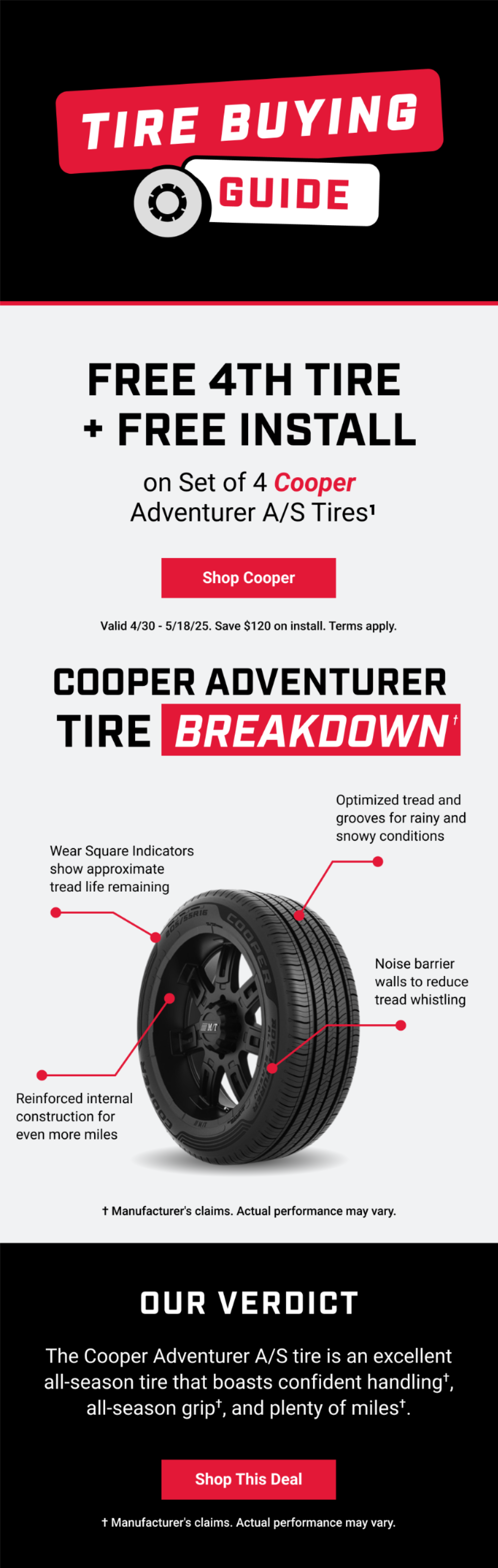 FREE 4TH TIRE + FREE INSTALL(1)