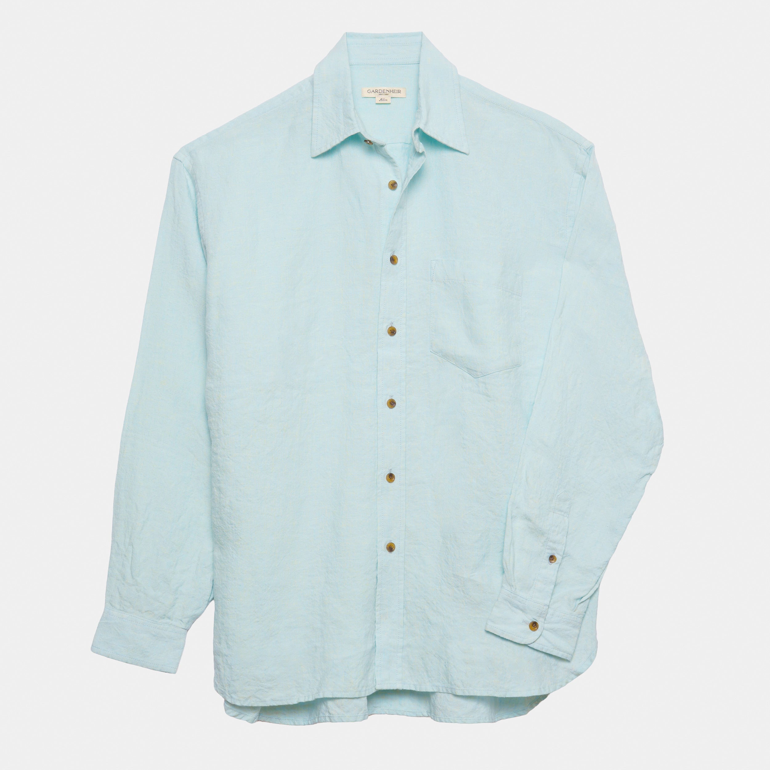 Image of Washed Linen Gardening Chemise in Sky Blue