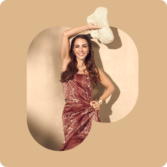 Paula Echevarría wearing a Paisley Column Midi Dress