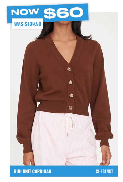BIBI KNIT CARDIGAN CHESTNUT