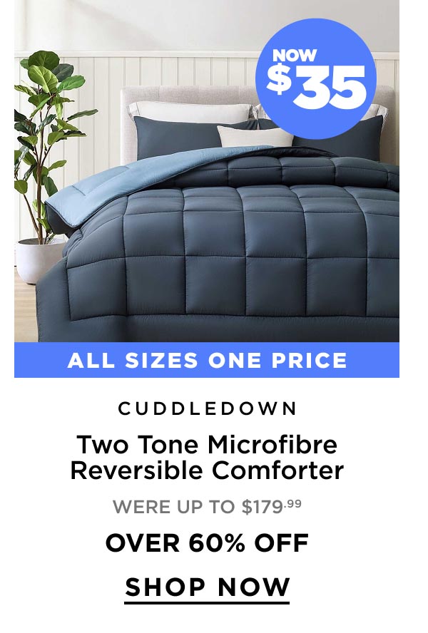 Now $35 Cuddledown Two Tone Microfibre Reversible Comforter
