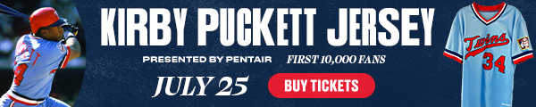 The first 10,000 fans at the Twins game on July 25 will get a Kirby Puckett jersey presented by Pentair. Buy Tickets..