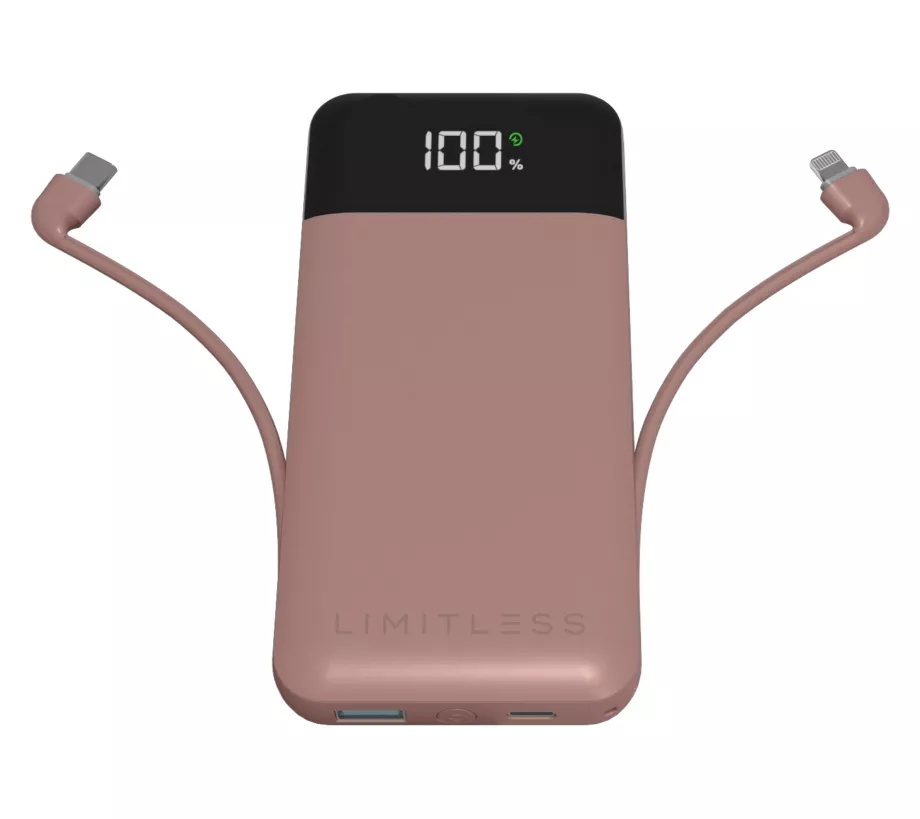Limitless 10,000mAh Power Bank with Built in Cables
