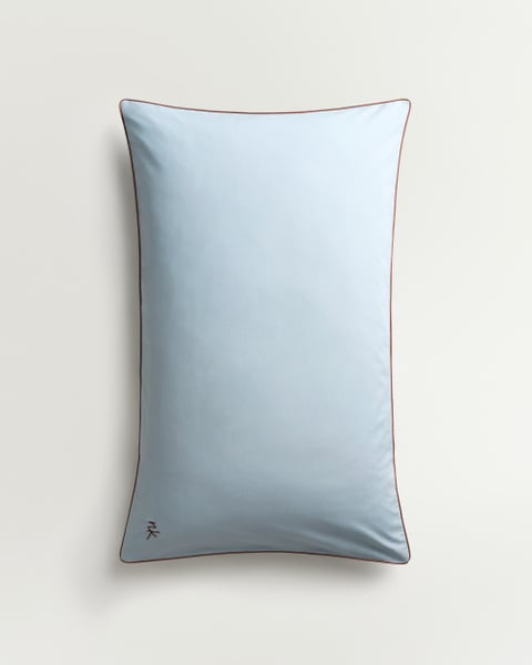 Image of Percale Pillow Case (Set of 2) – Shirt Blue/Red