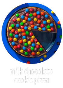 MILK CHOCOLATE COOKIE PIZZA
