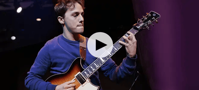 Matteo Mancuso playing a Yamaha RevStar guitar