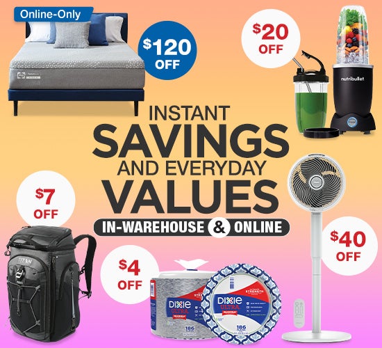 Member Only Savings in Warehouse and online