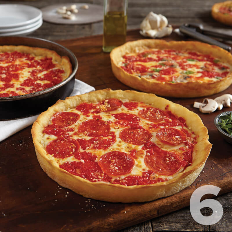Image of 6 Deep Dish Pizzas