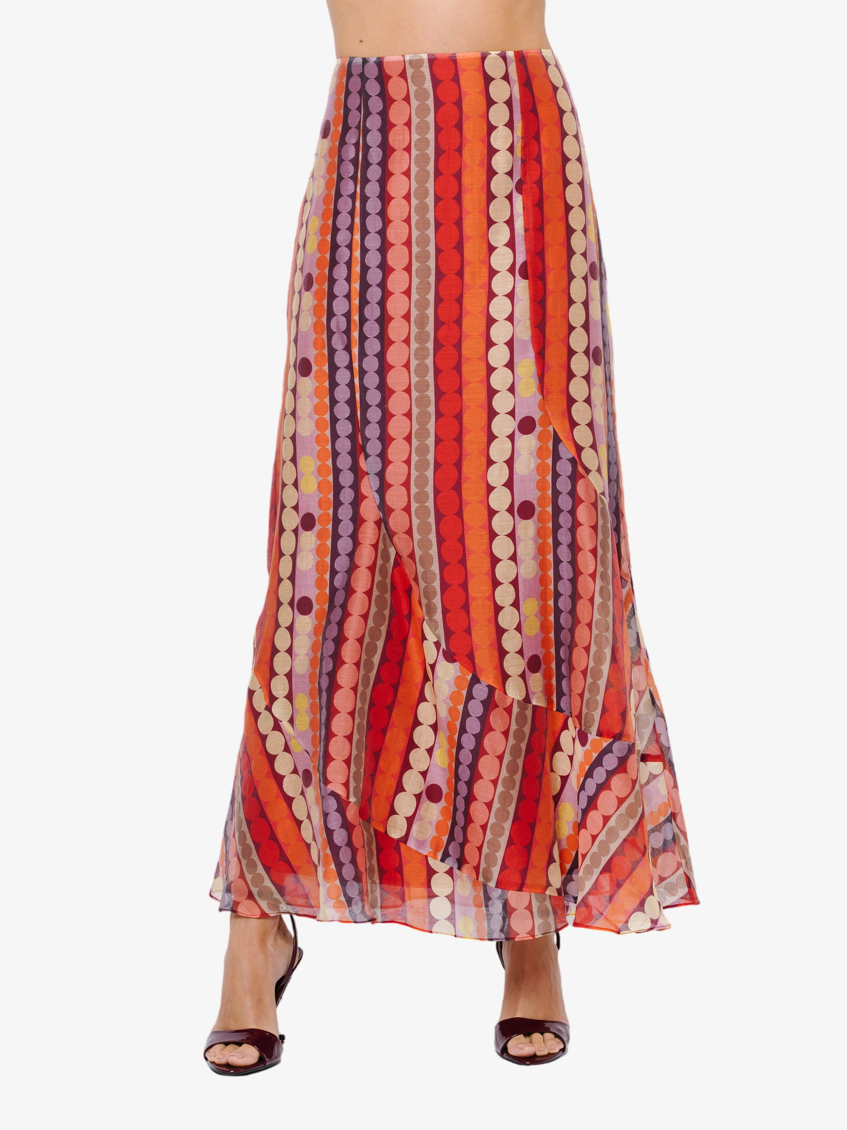 Image of Riley Striped Polka Dot Maxi Skirt