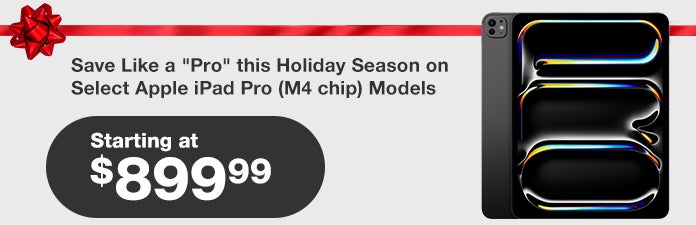 save like a pro this holiday season on select apple ipad pro m4 chip modesl $200 to $300 OFF