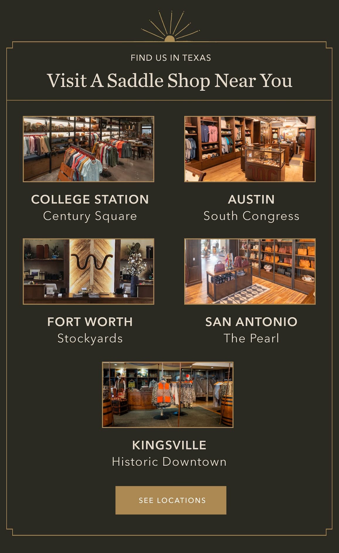 VISIT THE SADDLE SHOP