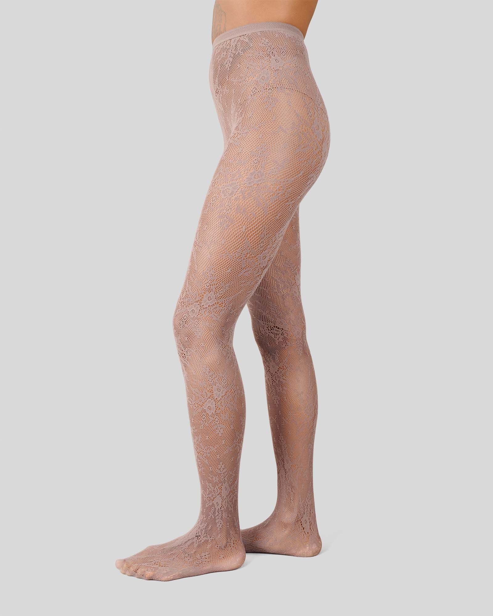 Rosa Lace Tights Mid Grey