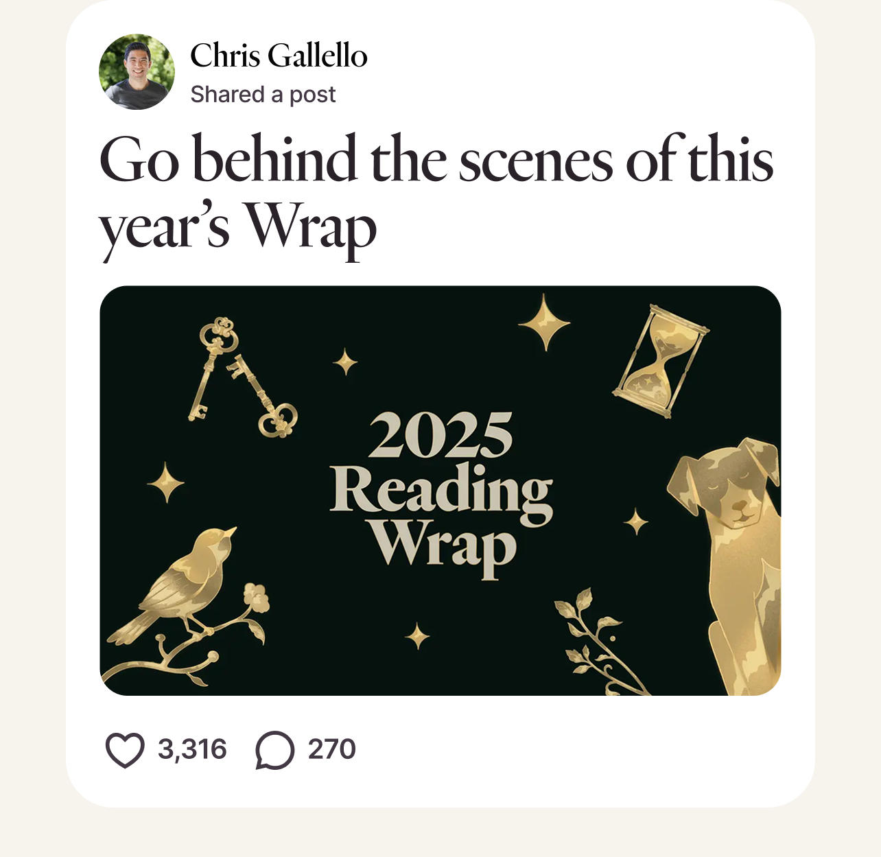 Post from Chris Gallello