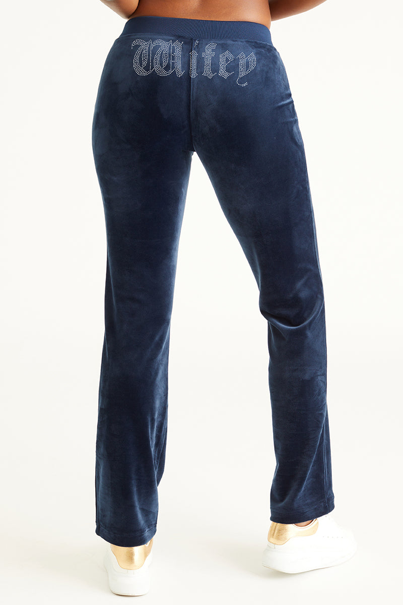 Image of Wifey Customizable Big Bling Velour Track Pants