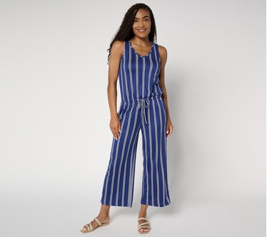 MUK LUKS Regular Cloud Knit Sleeveless Crop Jumpsuit