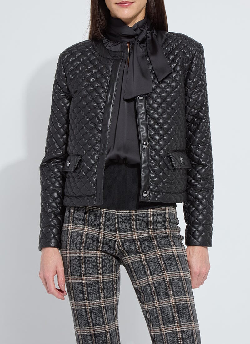 Image of Aurelle Quilted Vegan Leather Jacket