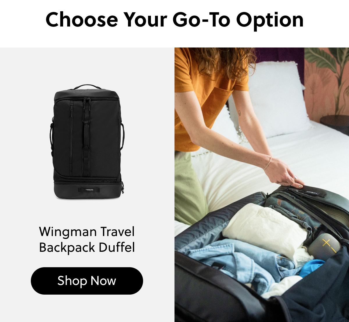 Choose Your Go-To Option Wingman Travel Backpack Duffel Shop Now