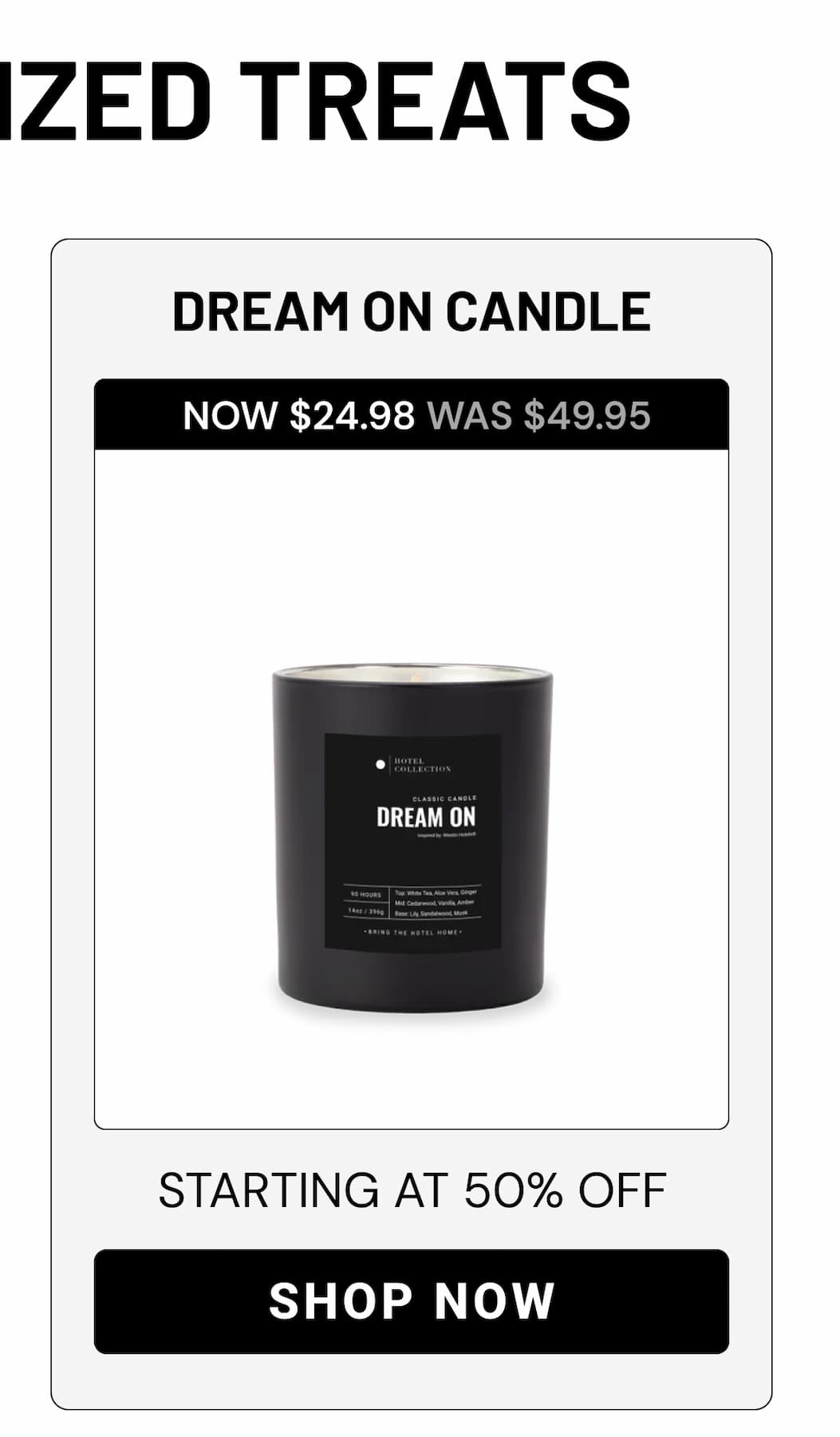 DREAM ON CANDLE