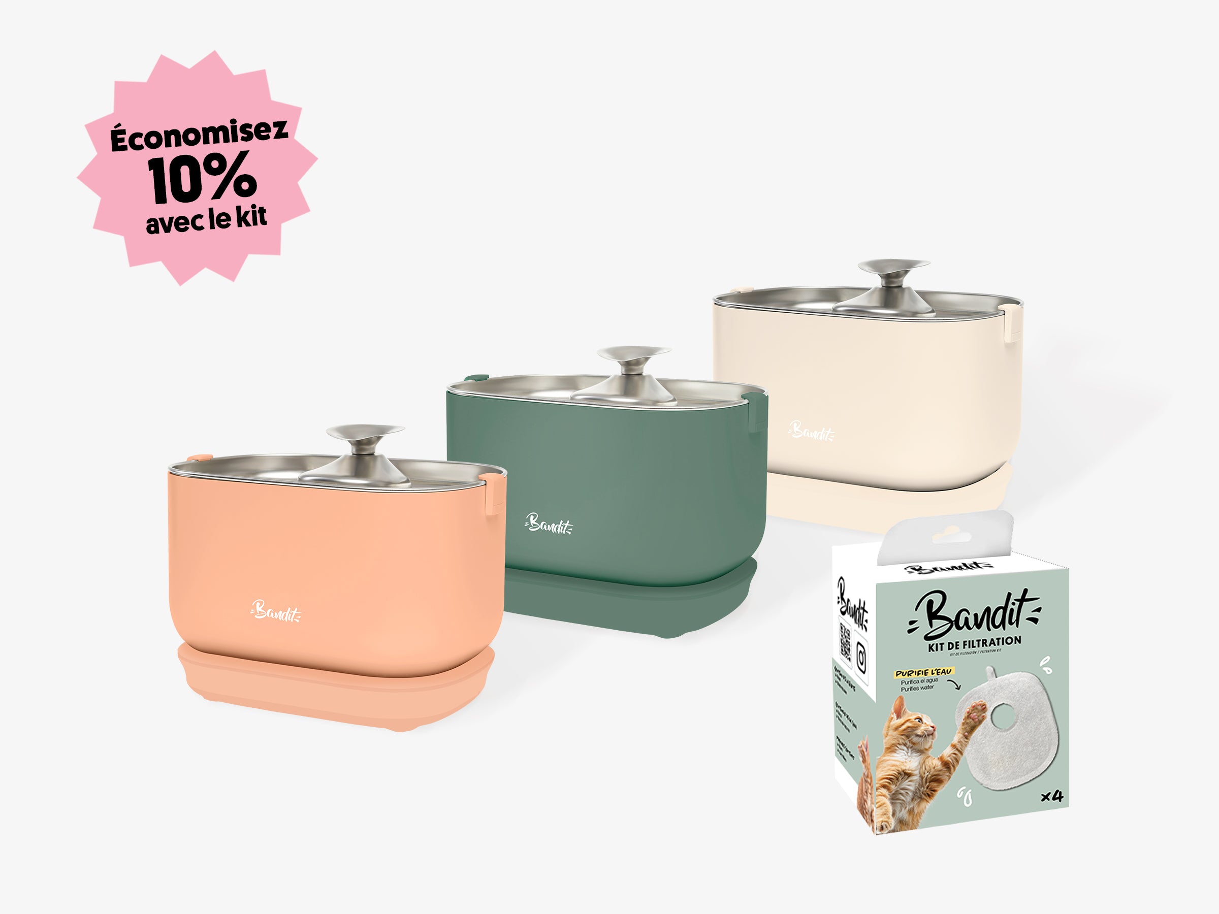 Image of Kit fontaine filaire + pack de 4 Filtres