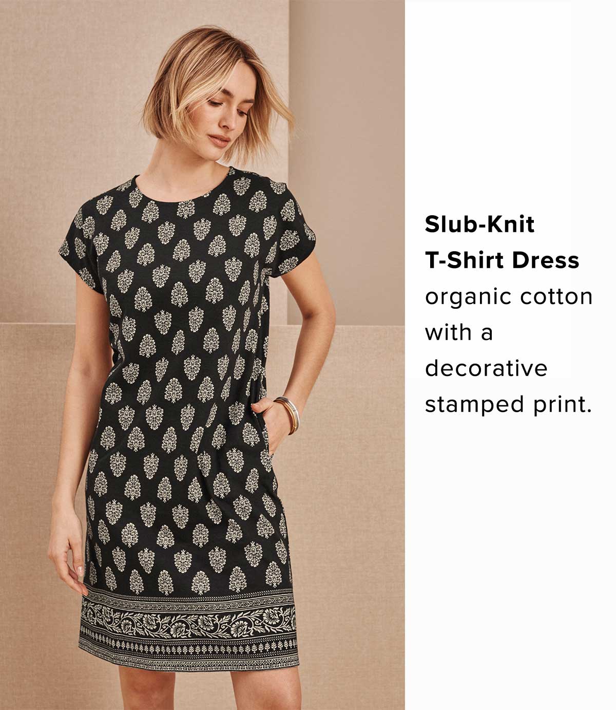 Slub-Knit T-Shirt Dress