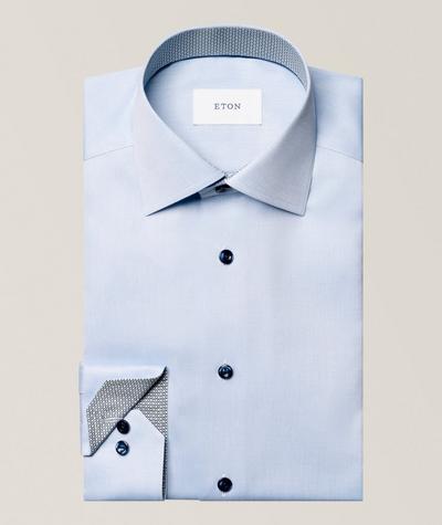 Eton - Slim-Fit Geo-Effect Twill Dress Shirt
