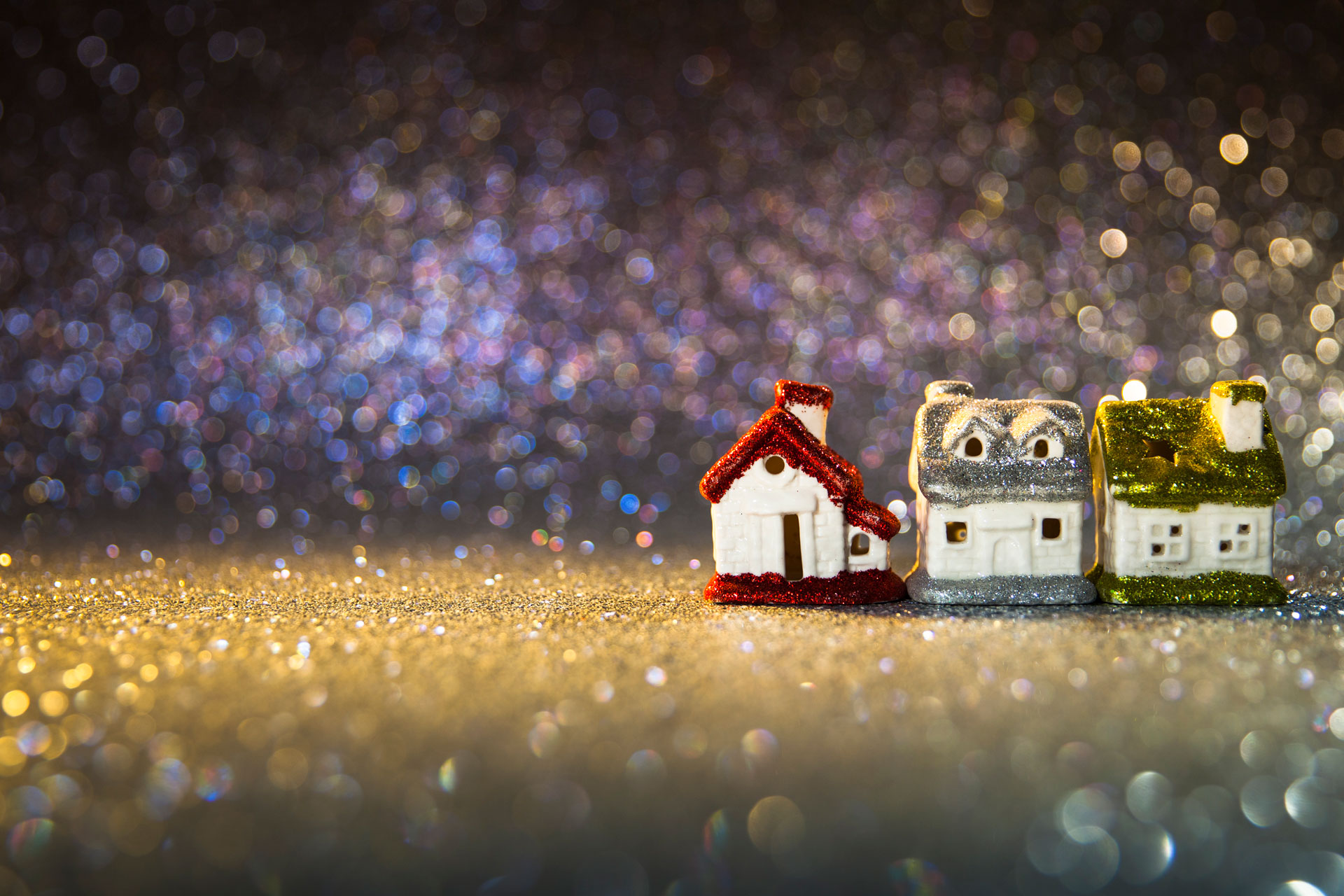 Tiny homes in a glittery setting