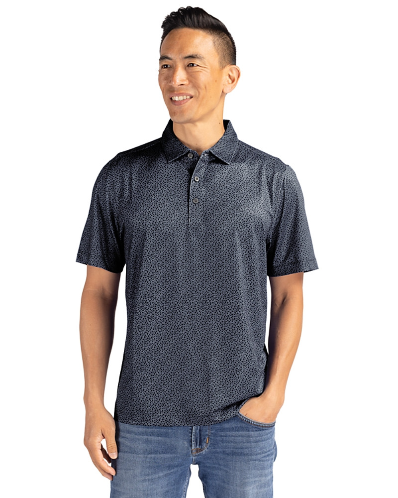 Image of Cutter & Buck Pike Recycled Pebble Print Mens Polo