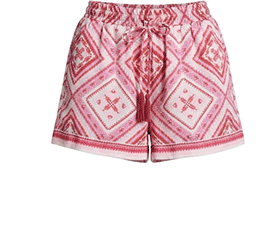 Lobster Pearl Print Pull-On Shorts