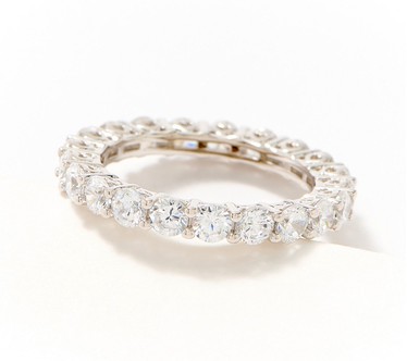 Diamonique Classics Round Cut Eternity Band Ring, Sterl