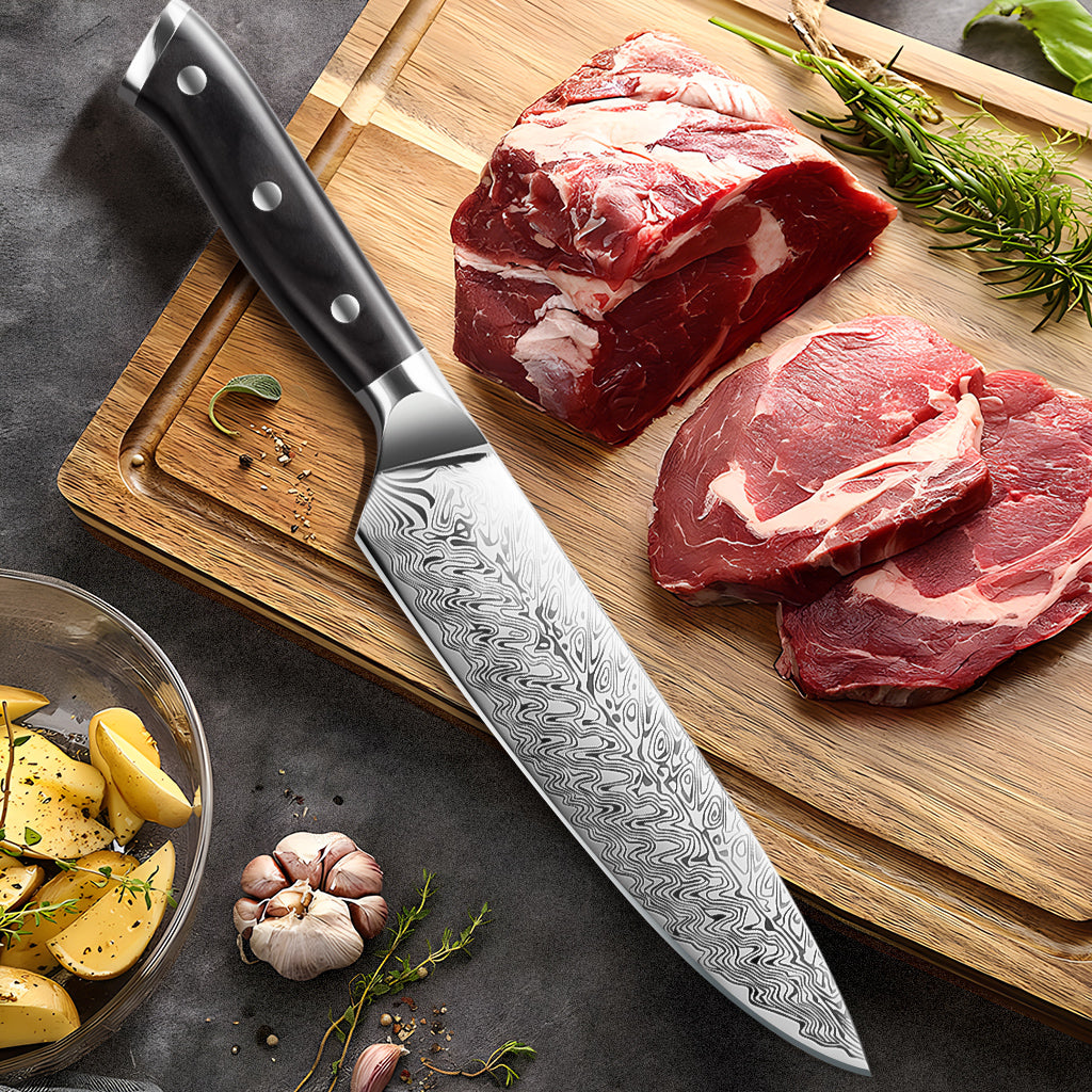Image of Kaminari Damascus 13inch knife