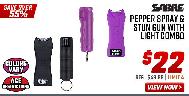Sabre Pepper Spray & Stun Gun with Light Combo