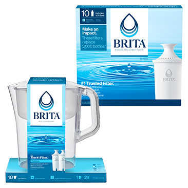 Brita Champlain Pitcher 10-cup and Brita Filters 10 pk