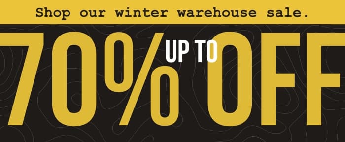 Shop our winter warehouse sale: Up to 70% off.