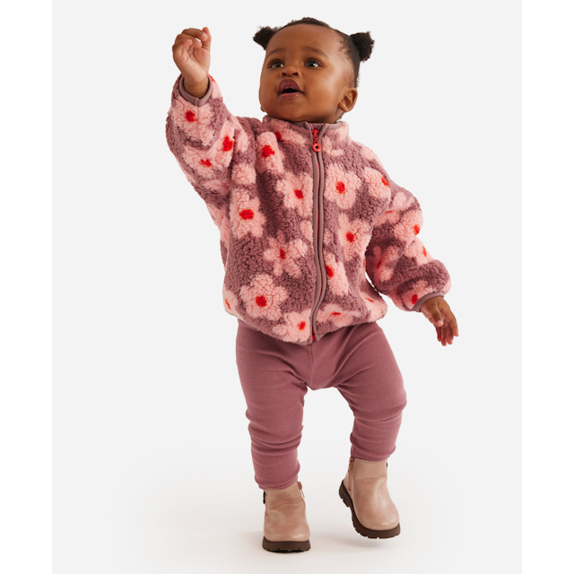 Babies' Sherpa Jacket Rib Leggings Set