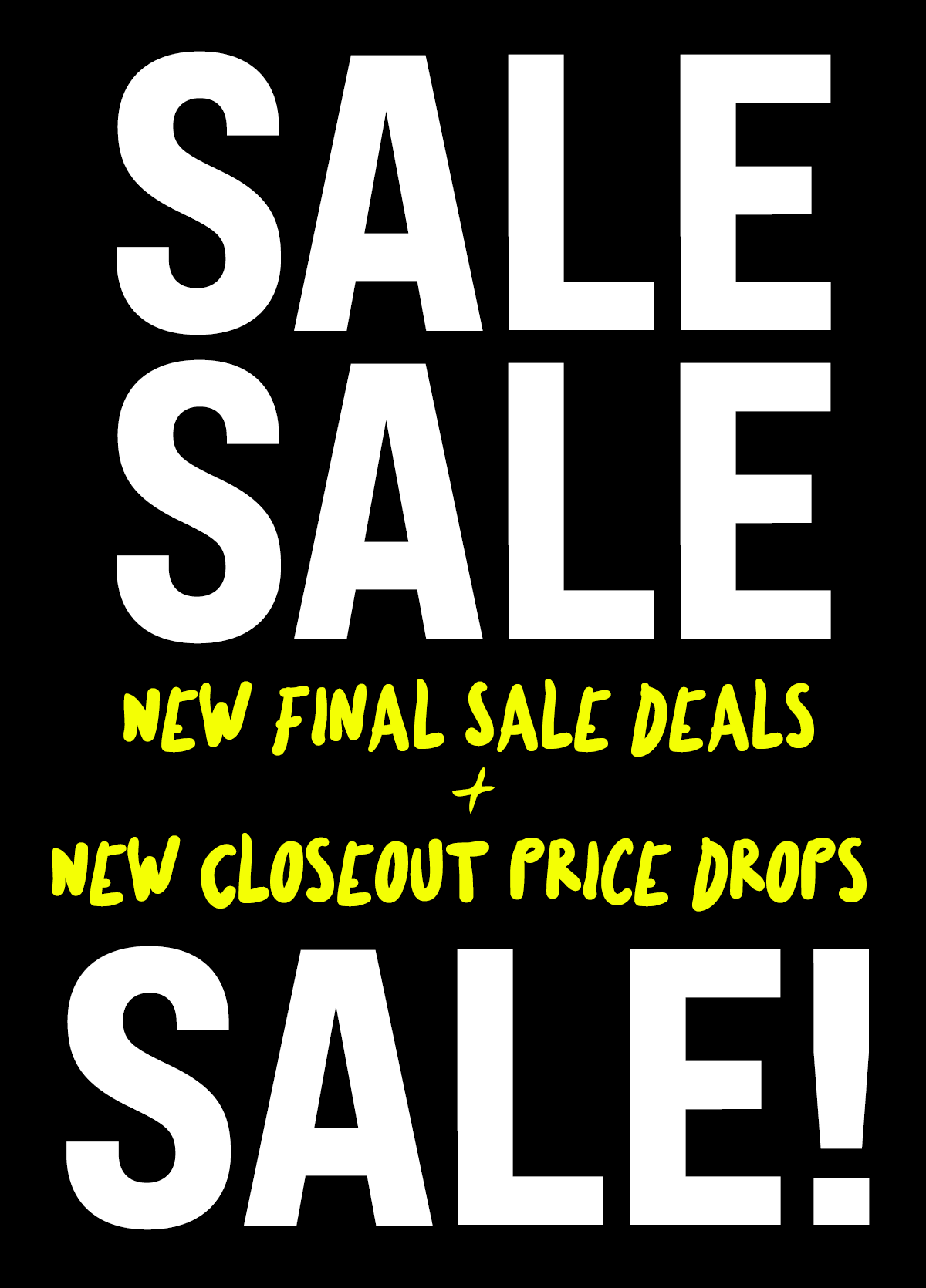 New Final Sale and Closeouts!