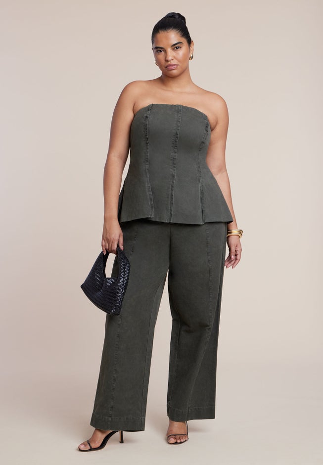 Seam Detail Strapless Top