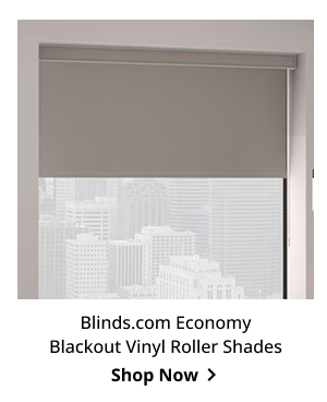 Blinds.com Economy Blackout Vinyl Roller Shades | Shop Now >